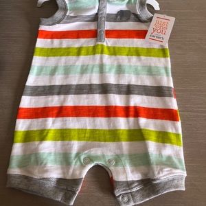 Just One You by Carters Boys Striped Hooded Romper